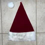 HALCO CHRISTMAS BURGUNDY VELVET SANTA HAT COSTUME ACCESSORY XL AE7909
