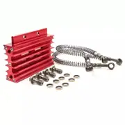 TDR Red CNC Cooling Radiator Oil Cooler Kit Aluminium Engine Heat Dissipation System Tube Mount Lifan 125cc 140cc 150cc Pit Dirt Bike ATV Motor Hose Replacement Accessory 110cc 150cc