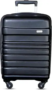 [Bestie] Cabin Suitcase | Lightweight & Unbreakable 55cm Luggage | Hard Shell Small Trolley Bag for Travel | 4 Wheels Suitcase for Travel (20 Inch), Jet Black, S, Trolley Suitcase with 20 Inch Cabin