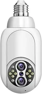 1MP Light Bulb Security Cameras Wireless Outdoor Indoor, 2.4Ghz WiFi Security Cameras for Home with Spotlight, Color Night Vision, Motion Detection, 15X Zoom