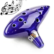 OcarinaCeramic Legend Of 12 Holes CeramicAlto C Ocarina Flute Blue Inspired Time