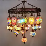 【燈飾 吊燈】土耳其彩色吊燈波西米亞異域風格新疆民族風飯店酒吧馬賽克組合燈
