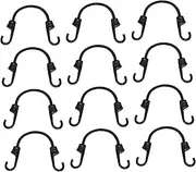 GALPADA 12pcs Heavy Duty Elastic Bungee Cords with Hooks Tie Down Straps for Cars Bikes Roof Racks and Camping Gear Weather Resistant Fast Setup Versatile Transportation