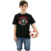 Liverpool FC Youth Boys Liverbird Crew T Shirt Top Tee Soccer LFC - Black