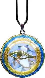 [KETLIXS] Orgone Eye of Horus Necklace,Healing Crystals and Stones,Chakra Crystal for Yoga Meditation