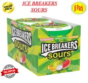 ICE BREAKERS Sours Mints, (Watermelon, Green Apple, Tangerine) 1.5Oz (Pack of 8)
