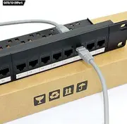 Network Patch Panel, 24 Port 1U Rack Mountable CAT6 Patch Panel Pro RJ45 110 Network Mini Patch Pane, Easy to Install, Cable Distinction, No Rust and Durable(RJ45 Straight)