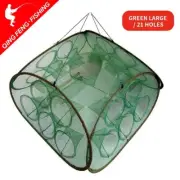 21Holes Fishing Net Shrimp Cage Nylon Foldable Crab Fish Trap Cast Net