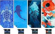 4 Pack Microfiber Lightweight Thin Beach Towel Sand Free Quick Dry Super Absorbent Compact Oversized Large Towels for Swimming Pool Yoga Gym Travel Vacation Beach Accessories Essentials for Adults