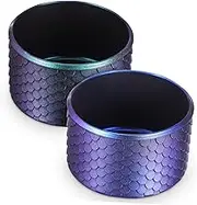 Yardwe Silicone Cup Protectors Fish Scale Set of 2 Cup Bottom Covers Protective Sleeves for 12-40 Oz Mugs Noise Reduction Design