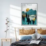 Blue Mountain Forest Canvas Wall Art