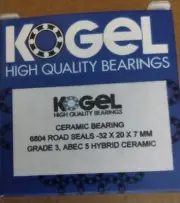 KOGEL 6804-R CERAMIC BEARING 32 x 20 x 7 ABEC 5 HYBRID CERAMIC e*thirteen TRS
