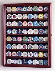 64 Casino Chip Coin Display Case Cabinet Chips Holder Wall Rack 98% UV Lockable