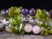 PERIDOT Crystal Bracelet - Amethyst, Rose or Clear Quartz - Jewelry, E2014