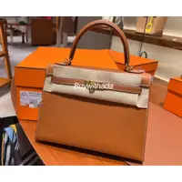 在飛比找蝦皮購物優惠-Hermès Kelly 25 金棕金釦 2023 台灣購證