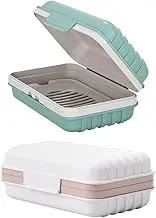 2PCS Travel Soap Box,Leak-Proof Sealed Soap Dish with Cover， Home Plastic Soap Keeps Soap Dry Soap Dish Travel Essentials，Box Leak-Proof