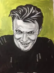 David Bowie Portrait Drawing By Brandy Devoid Signed Original