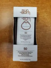 Sun Bum Mineral SPF 50 Face Stick Sunscreen Exp. 10/25 E11C