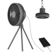 New Portable Camping Fan Rechargeable Battery Powered Foldable Tripod Fan