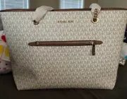 Michael Kors Zip Chain Tote Optic White