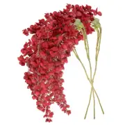 3-Pack Artificial Vines with Flowers, 3.18Feet Silk Flower Garland [Red]