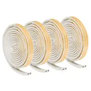 4 Rolls 19.7Ft 7/20"W x 5/16"T EPDM Weather Stripping Door Seal, White