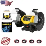 4.8A 8-Inch High-Speed Bench Grinder with Protective Eye Shields - Versatile Use