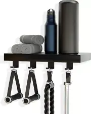 16 Inch Tonal Accessory Floating Shelf Black - with 4 Brackets/Mounts/Clips Pre-