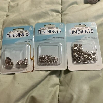 3 New Jewelry Essentials Findings-Bead Cones & 2￼ End Caps With Loops