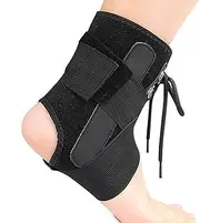 Foot Brace - Lace Up Ankle Compression Wrap - Elastic Foot Stabilizer for Running, Basketball, Volleyball, Tennis