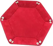 Totority Foldable Dice Storage Box Hexagon Pu Leather Dice Tower Mobile Phone Watch Key Holder