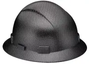 Full Brim Carbon Fiber Pattern Hard Hat - Adjustable & Comfortable - FREE SHIP