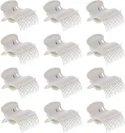Hot Roller Clips - 12Pcs Plastic Hair Curler Claw Clips Replacement, White
