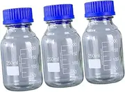 HOLIDYOYO 3Pcs Glass Chemical Reagent Bottles Medicine Sample Sealing Containers with Resistance for Laboratory Use and Chemical Storage