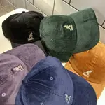 KANGOL 袋鼠 | 燈芯絨 刺繡LOGO 老帽 棒球帽 兩色 (卡其/黑色)