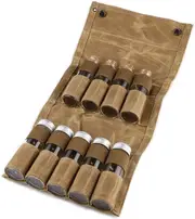 Outdoor camping seasoning storage bag portable seasoning bottle storage bag foldable seasoning bag camping supplies khaki
