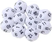 CoudarTitie Bundle of 10 Acrylic D16 Dice for Roleplay Activities, White, 14x14mm