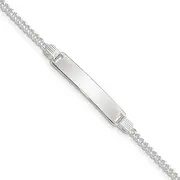 [JewelryWeb] 925 Sterling Silver Polished Engravable for boys or girls ID Bracelet Spring Ring Measures 6mm Wide - 15 Centimeters
