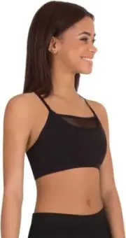 Body Wrappers Youth CoreTECH Cami-Racer Bra Black 12-14