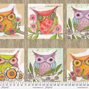 24.5" X 44" Panel Well Owl Be Owls Birds Cori Dantini Cotton Fabric D469.33