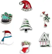 Cherityne Christmas Season Themed Set of 7 Floating Charm for Locket Pendants