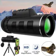 80x100 Monocular Telescope BAK4 Scope Night Vision for Bird Watching with Tripod