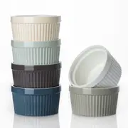 Ramekins Creme Brulee Ramekins for Baking, Porcelain Ramekins Oven Safe, Classic Style Souffle Ramekins Ramekins Bowls, Set of 6