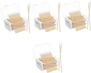 Healeved 4sets 100ct Cotton Swab Makeup Cleaning Precision Pointed Tips Gentle on Skin for Ear Wax Removal 500pcs*4