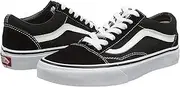 [Vans] Unisex Old Skool Classic Skate Shoes (40.5 M EU/9.5 B(M) US Women/8 D(M) US Men, (Canvas) Black/True White)