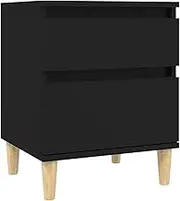 Nightstand wtih 2 Drawers, End Table Side Table Bedside Table Storage Cabinet for Bedroom, Living Room, Office, Black 40x35x50 cm