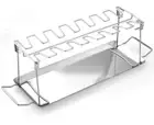 Chicken Leg and Wing Rack for Grill Smoker Oven, Easy to Use 12 Slots Chicken...