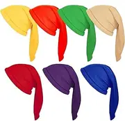 Geyoga 7 Pieces Halloween Dwarf Costume Hats Gnome Party Hats for Christmas Fairy Tale Costumes Age over 6, Red, Green, Orange, Purple, Yellow, Blue, Brown, One Size