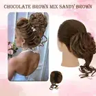 Real As Human Messy Bun Chignon Claw Clip in Hair Extension Scrunchie Thick Updo
