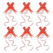 40Pcs 2.8" Pull Bows Present Wrapping String Bows Gold Thread Style Red